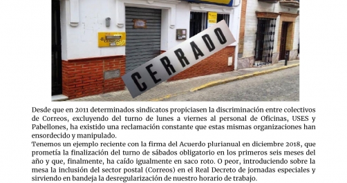 Huelga de sábados | ¡El 30N nadie viene! Por la jornada de lunes a viernes.