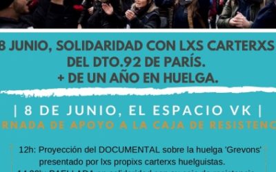 8 y 9 de junio | Jornada de solidaridad con l@s carter@s del Dto.92 de París