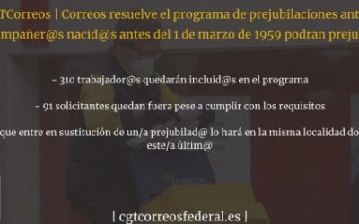 #InfoCGTCorreos | Jubilaciones por contrato de relevo