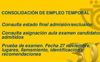 #InfoCGTCorreos | Lista definitiva de admitidos/excluidos al examen, lugares de la prueba y horarios.