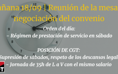 #InfoCGTCorreos | Hoy 18/09: Reunión de la mesa de negociación del convenio.