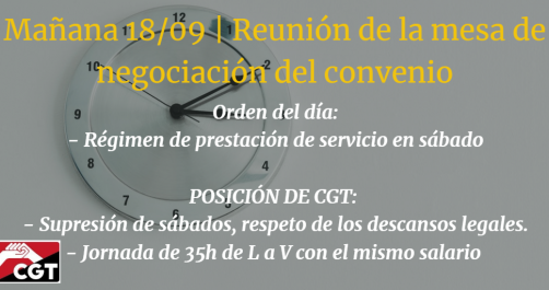 #InfoCGTCorreos | Hoy 18/09: Reunión de la mesa de negociación del convenio.